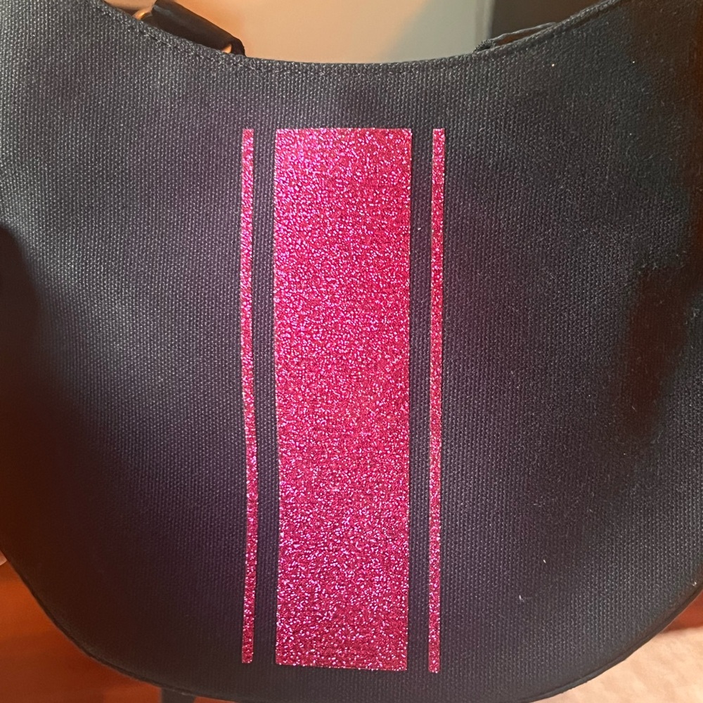 Quilted Koala Stylish Black and Glitter Pink Crossbody Women's Bag